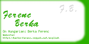ferenc berka business card